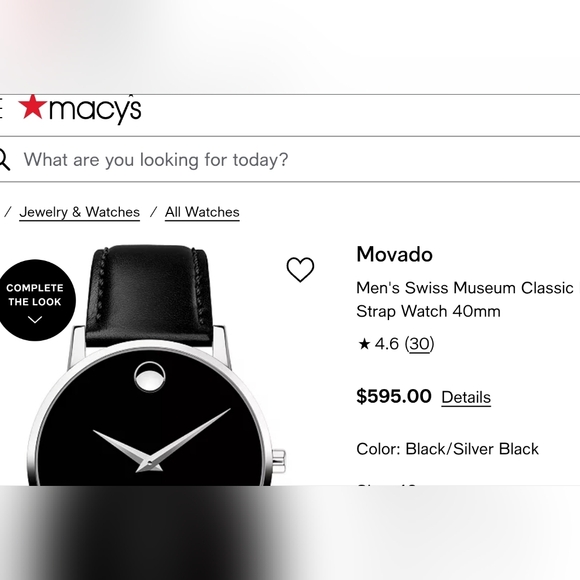 ***SOLD*** Movado Men's Museum Classic Leather Strap Watch with Black Dial - Picture 14 of 14